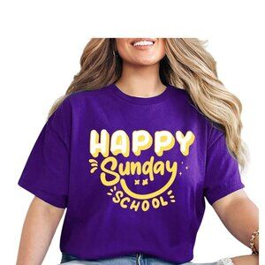 Happy Sunday School Sweatshirt, Christian Faith Crewneck, Fun Religious Shirt, C